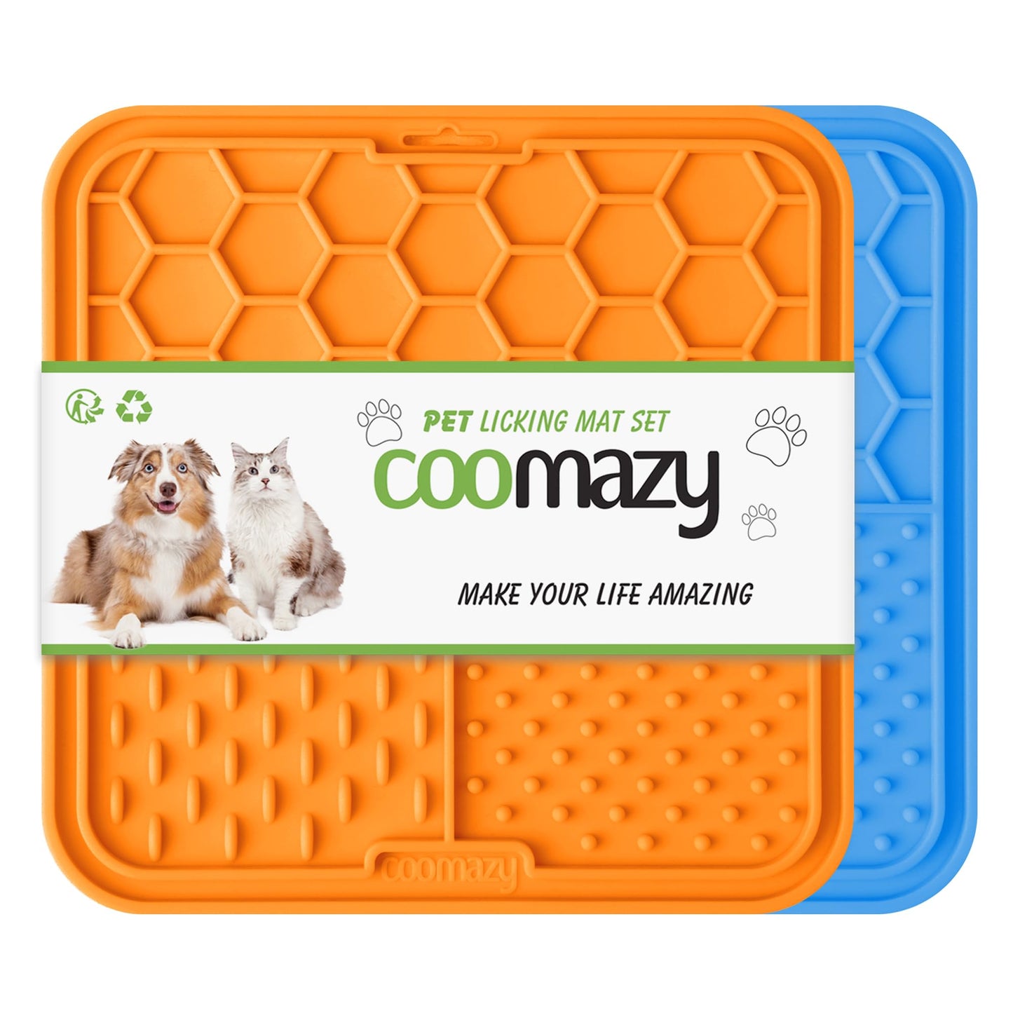 Purrwell Calm Mat | Slow-Feed Lick Mat for Cats (2-Pack)